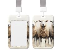 Porta badge verticale in plastica protettiva con pecore Porta badge ad acquerello con cordino porta carte d'identità Porta badge impermeabile porta badge bobina badge manica per personale d'ufficio