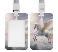 Porta badge verticale in plastica protettiva Fly Out from the Clouds porta badge con cordino porta carte d'identità porta badge impermeabile porta badge bobina lavoro custodia per personale di ufficio