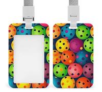 Porta badge verticale in plastica protettiva per carte di pickleball palline colorate modello porta badge con cordino porta carta d'identità Porta badge impermeabile porta badge bobina badge manica