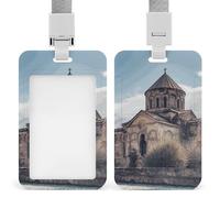 Porta badge verticale per documenti d'identità della chiesa armena, con cordino staccabile, resistente, resistente, porta badge, porta badge impermeabile, per infermiere, ufficiali, insegnanti