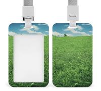 Porta badge verticale per documenti d'identità verde con cordino staccabile, resistente e resistente, porta badge impermeabile, per infermieri, ufficiali, insegnanti, personale di sicurezza