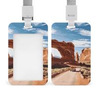 Porta badge verticale per l'ingresso del parco nazionale degli archi, custodia impermeabile con cordino staccabile resistente, per insegnanti di fabbrica e ufficio