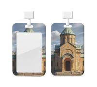 Porta badge verticale porta badge con bobina per badge della chiesa armena Porta badge con bobina scorrevole Porta badge in plastica rigida Porta badge Porta carte d'identità Porta targhetta per