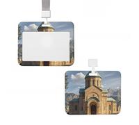 Porta badge verticale porta badge con bobina per badge della chiesa armena Porta badge con bobina scorrevole Porta badge in plastica rigida Porta badge Porta carte d'identità Porta targhetta per