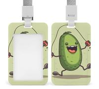 Porta badge verticale professionale con corda che salta la frutta, con cordino, custodia protettiva impermeabile per carta d'identità per ufficio, porta carte d'identità trasparente per infermiere