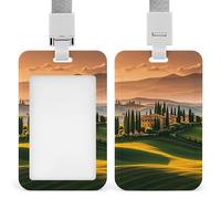 Porta badge verticale professionale in Italia Toscana, con cordino, custodia protettiva impermeabile per carta d'identità per ufficio, porta carte d'identità trasparente per infermiere, dottori