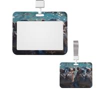 Porta badge verticale sigillabile e impermeabile con finestra trasparente, porta carte d'identità Hippos con nome scorrevole, portachiavi, custodia protettiva per ufficio e lavoro.