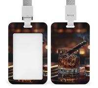 Porta badge verticale sigillabile impermeabile con finestra trasparente per carte d'identità, porta carte d'identità per whisky e sigari, porta carte scorrevoli con nome, custodia protettiva