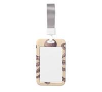 Porta badge vintage a forma di polpo con cordino verticale in plastica rigida con finestra trasparente, custodia impermeabile per badge da lavoro, custodia protettiva alla moda per donne e uomini