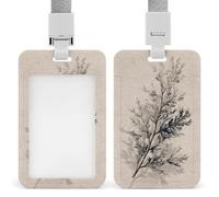 Porta badge vintage a forma di ramo di albero botanico con clip retrattile, porta carte di credito, targhetta per nome, per lavoro, ufficio, dottore, infermiera