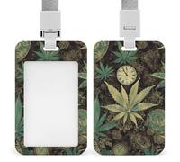 Porta badge WeedId di Puff in Time con cordino di sicurezza in plastica ABS, porta etichette con finestra frontale trasparente, protezione per carte scorrevole a spinta, regalo per infermieri, insegn