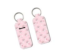 Porta-balsamo per labbra portatile, portachiavi con grazioso gatto artiglio rossetto portachiavi per donne e ragazze gatti artiglio balsamo labbra anelli manica per uso da viaggio