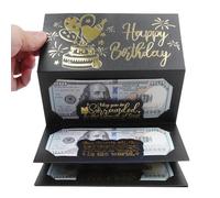 Porta banconote di compleanno, biglietto di auguri per denaro, busta per soldi | Biglietto di auguri di Natale pieghevole Compleanno Cassiere creativo per bambini adolescenti adulti uomini donne, con
