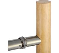 Porta Bar Hadle Porta in Legno Massello Hadles,Porta A Scala A Doppia Faccia Hadle,idoor Outdoor Smooth Hadle Set,Roud/Square Bar Istallatio, Round, 80cm/31 1/2"-50cm