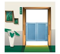 Porta basculante a mezza vita in stile saloon con chiusura automatica per cancello per terrazza, bagno e cucina, divisorio per interni per taverna e corridoio (B 110 x 100 cm)