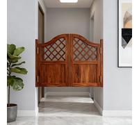 Porta basculante in legno, W 70-150cm Porta da Saloon, apertura 180°, Porte Oscillanti da Bar, Porte a Mezza Vita for Decorazioni for la casa, divisorio Interno, Scale, Cucina(Marrone,134 * 90cm)