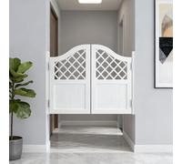Porta basculante in legno, W 70-150cm Porta da Saloon, apertura 180°, Porte Oscillanti da Bar, Porte a Mezza Vita for Decorazioni for la casa, divisorio Interno, Scale, Cucina(Bianco,128 * 90cm)