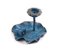 Porta bastoncini di incenso, Bruciatore di incenso in ceramica Porta incenso Bruciatore di incenso in rame Bruciatore di incenso a foglia di loto Bruciatore di incenso for aromaterapia domestica Bruci