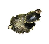 Porta bastoncini di incenso, Bruciatore di incenso in ceramica Porta incenso in metallo vintage Riflusso Fornello for incenso Panca for cerimonia del tè Decorazione a forma di foglia di loto Bruciator