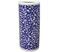 Porta-Bastoncini o Vaso in Ceramica Smaltata in Stile Tradizionale - Floreale Blu e Bianco (Colore: Stile 5)