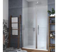 Porta Battente Cabina Doccia Reversibile Clematis Cristallo Trasparente 6 mm - CONFEZIONE: 1 pz., Misure: 87-89xh195 cm Trasparente