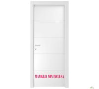 PORTA BATTENTE INTERNO REVERSIBILE MODERNO RIGHE BIANCO 80X210 CM PANTOGRAFATA