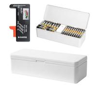 Porta Batterie, Organizer Per Batteria Con Tester Per Batteria Rimovibile, per Contiene 115 Batterie AAA, AA Di Diverse Dimensioni Per Batterie