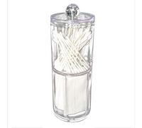Porta batuffolo di cotone cosmetico, contenitore portaoggetti Qtip Dispenser di tampone di cotone acrilico Barattolo da farmacia in plastica trasparente con coperchio per tondi di cotone, sali da bagn