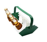 Porta bevande con manico, vassoio portatile per il trasporto della birra con scomparto per il ghiaccio, 6 scomparti, per viaggi, campeggio, pesca, escursionismo, escursioni, sport, uscita, giardino