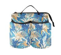 Porta bevande per valigia pieghevole stile tropicale foglie blu accessori per bagagli regali da viaggio per viaggiatori assistenti di volo