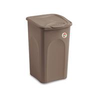 Porta Biancheria in Plastica con Coperchio, Cesto per Panni Sporchi 50 L Tortora