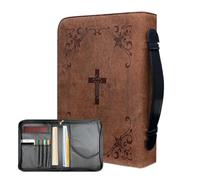 Porta Bibbia con cerniera - Pu Vintage Bible Holders, Stylish Faith Organizer | Pu Zipes coprono Case, per le donne Daily Church Preghiera Studio di Preghiera Scrittura Regalo v
