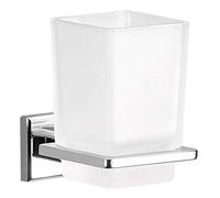 Accessori bagno porta bicchiere spazzolini in acciaio cromall e vetro di Gedy