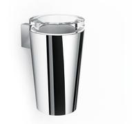 Porta Bicchiere LAPIANA in acciaio inox lucido e vetro Dimensioni 8x10xh13 cm fissaggio a muro Made In italy inox lucido