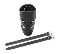 Porta bicchiere per moto Supporto per portaborraccia per moto in pelle PU con motivo a teschio, adattatore per portabicchieri portatile universale per moto Portabevande per moto