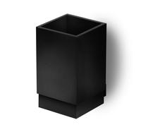 Porta Bicchiere Sospeso XONY Dimensioni 7,5x10xh 9,5 cm Acciaio inox Lucido e contenitore in resina Nero opaco nero