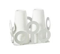 porta bicchieri bollicine Bianco marmo in Ferro 16x8,5x10hcm