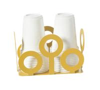 porta bicchieri bollicine Ocra in Ferro 16x8,5x10hcm