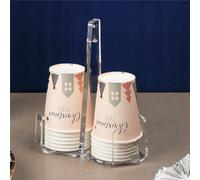 porta bicchieri doppio like water trasparente incolore, dimensioni 18x9xH20,5 cm, peso 0,22 kg, spessore 5 mm trasparente trasparente