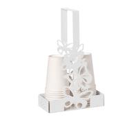 porta bicchieri farfalloso Bianco marmo in Ferro 16x8x27Hcm
