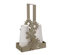 porta bicchieri margherite Miele in Ferro 16x8x27cmh