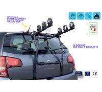 PORTA BICICLETTE DA AUTO 3 BICI IN ACCIAIO BICICLETTA OMOLOGATO per KA 2016 >
