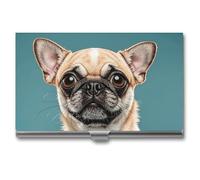 Porta biglietti da visita a forma di carlino chihuahua, porta biglietti da visita sottile in metallo, porta biglietti da visita tascabile per donne o uomini, libretto di biglietti da visita per prof