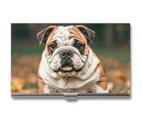 Porta biglietti da visita a forma di simpatico bulldog, porta biglietti da visita sottile in metallo, porta biglietti da visita tascabile per donne o uomini, libretto di biglietti da visita per prof