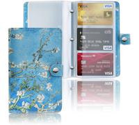 Porta Biglietti Da Visita, Capacità 96 Carte,In Pelle Ecologica(1-Fiore Di Pesca