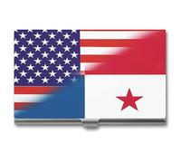 Porta biglietti da visita con bandiera americana Panama, sottile, in metallo, per carte di credito, portafoglio, organizer per uomini e donne, 9,4 x 5,6 x 0,8 cm, Stile:, Taglia unica
