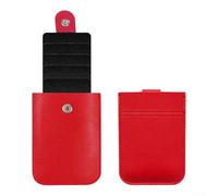 Porta biglietti da visita con cassetto in pelle PU, chiusura con bottone a pressione e scomparti multipli per carte di credito per una facile installazione, rosso