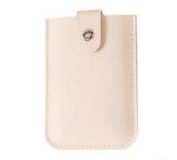 Porta biglietti da visita con cassetto ispessito impilabile stile più slot per schede in pelle PU e chiusura con bottone a pressione per una conservazione professionale e sicura (bianco)