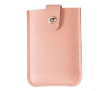 Porta biglietti da visita con design impilabile e ispessito, scomparti multipli per schede, finitura in pelle PU e chiusura con bottone a pressione per una conservazione sicura (rosa)