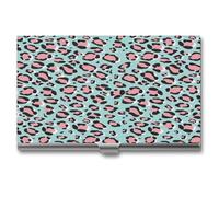Porta biglietti da visita con leopardo blu, rosa, sottile, professionale, ideale come organizer per biglietti da visita e porta carte regalo, per uomini e donne, Stile 13 , Taglia unica, Porta